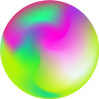 orb art in shades of pink and green