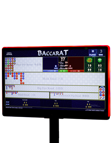 EZ Baccarat game on iScore Ultra scoreboard table display